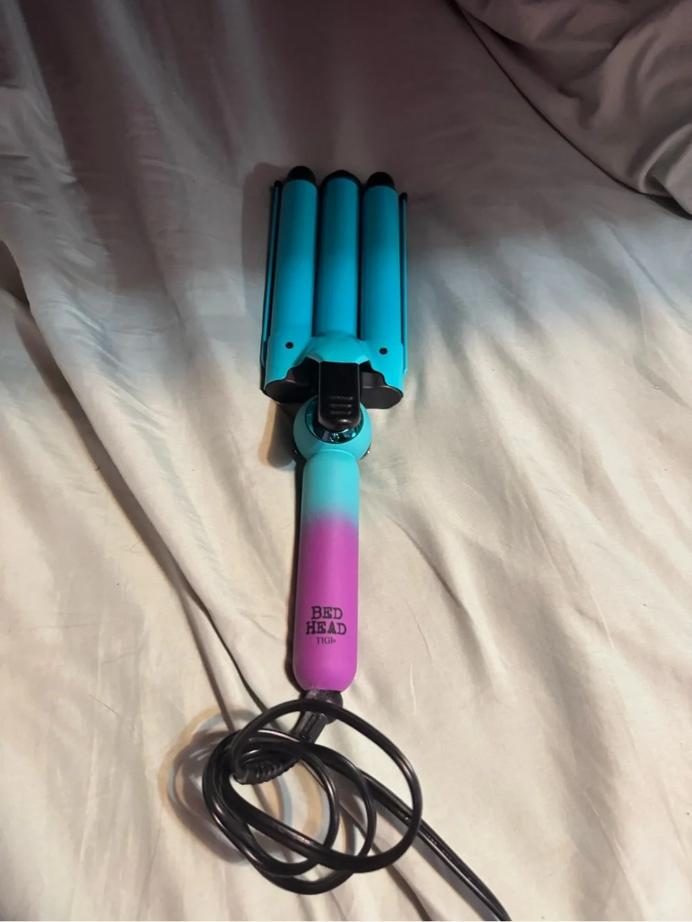 BedHead Triple Barrel Waver in Teal and Purple Ombre